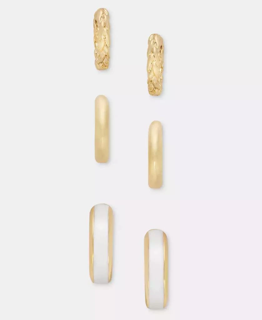 On 34th Gold-Tone 3-Pc. Set Enamel Small Hoop Earrings, Macy
s Exclusive 2