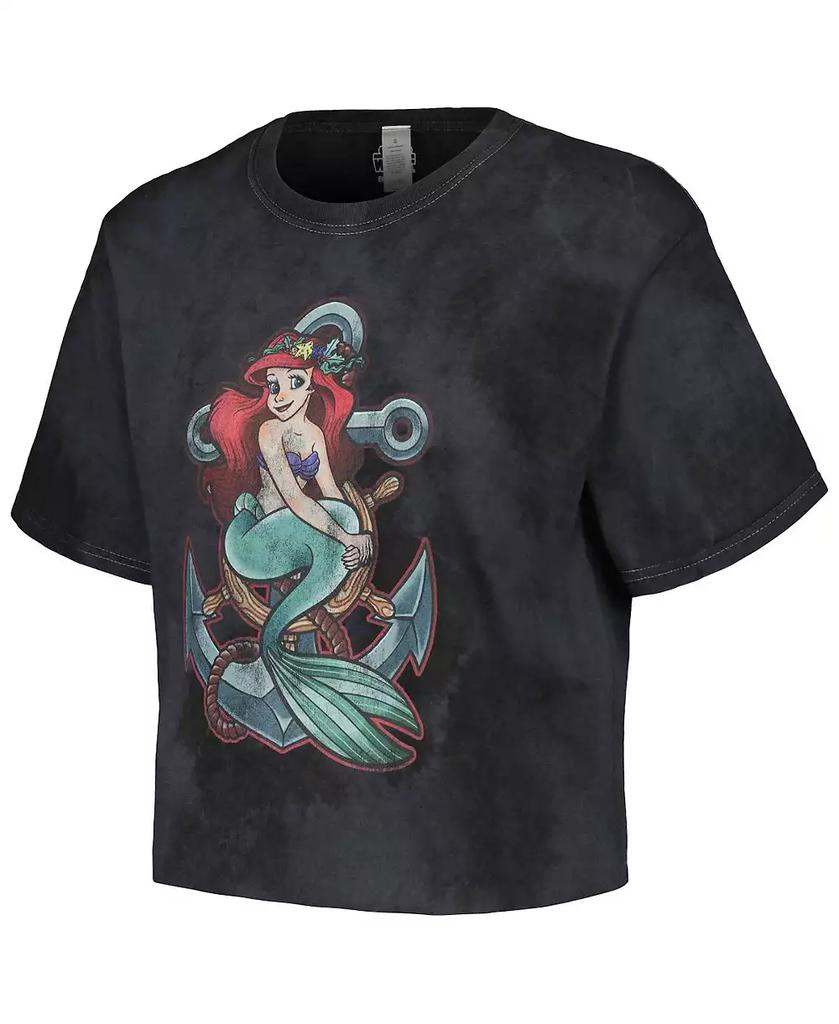 Mad Engine Men's and Women's Black The Little Mermaid Anchor T-shirt