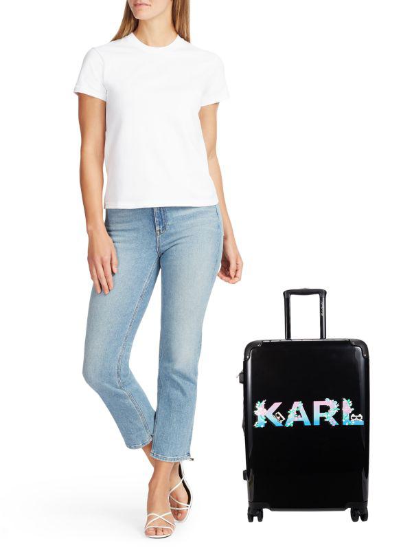 Karl Lagerfeld Paris 21 Inch Logo Spinner Suitcase