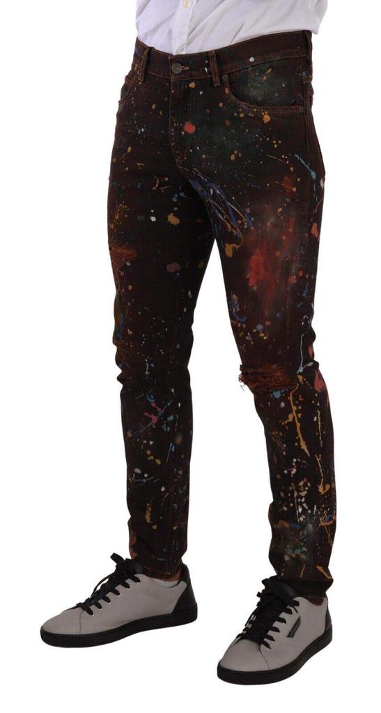 Dolce & Gabbana Dolce & Gabbana Brown Color Splash Cotton Regular Denim Jeans