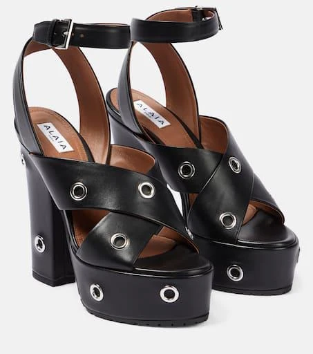 Alaïa Eyelet-embellished leather sandals 1