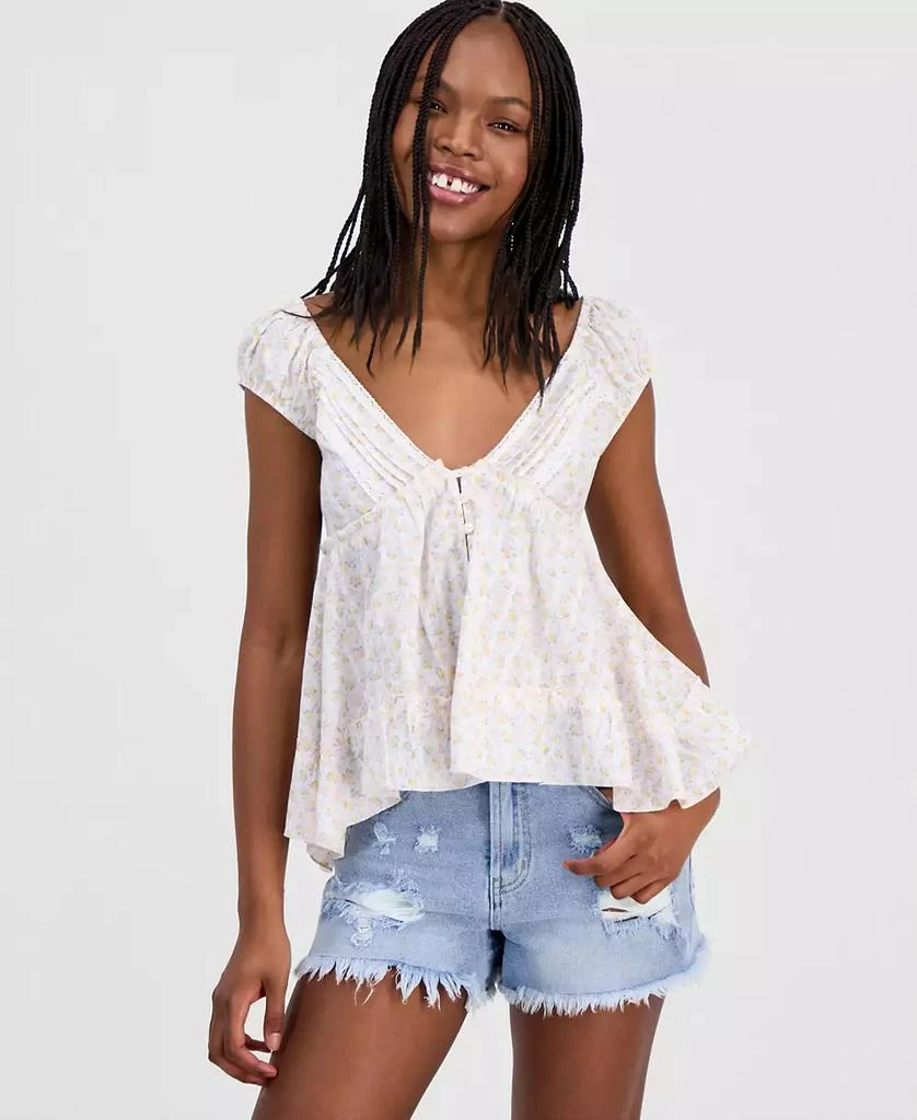 Self Esteem Juniors
 Lace-Inset Peasant Top
