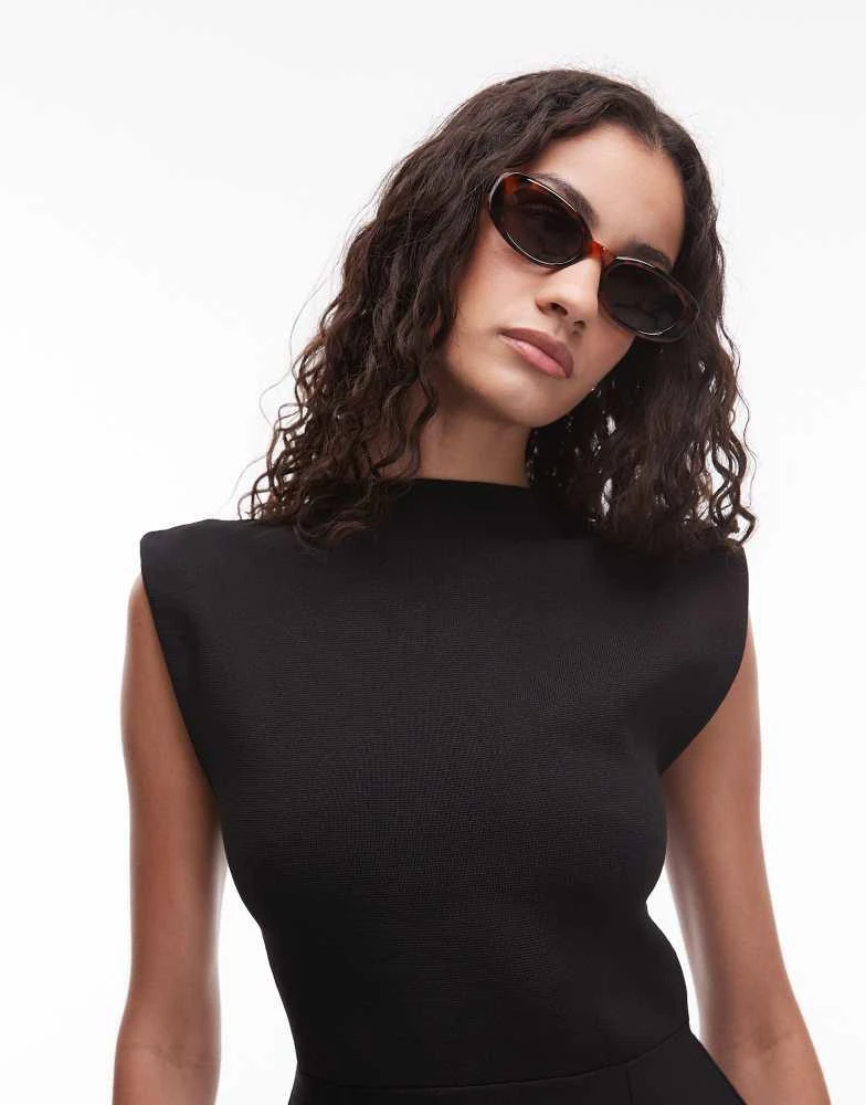 Mango Mango oval frame tortoise shell sunglasses in brown 3