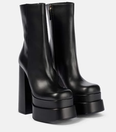 Versace Intrico leather platform ankle boots 1