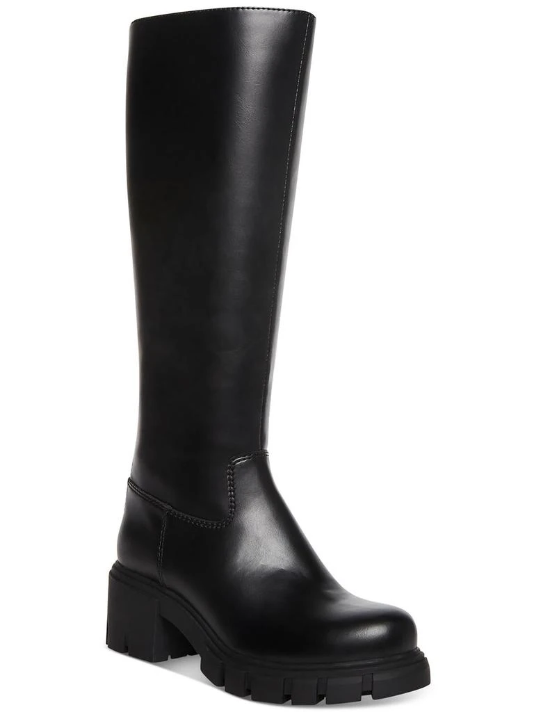 Madden Girl Tanggo Womens Faux Leather Lug Sole Knee-High Boots 4