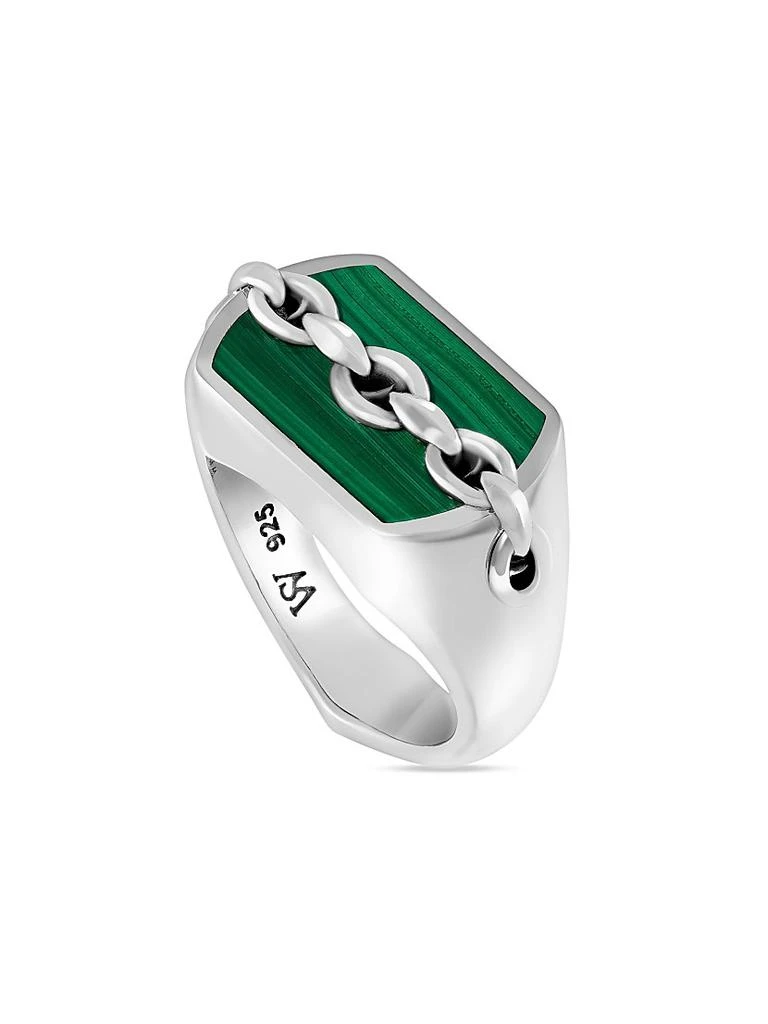 Stephen Webster Inline Razer Sterling Silver & Malachite Signet Ring 1