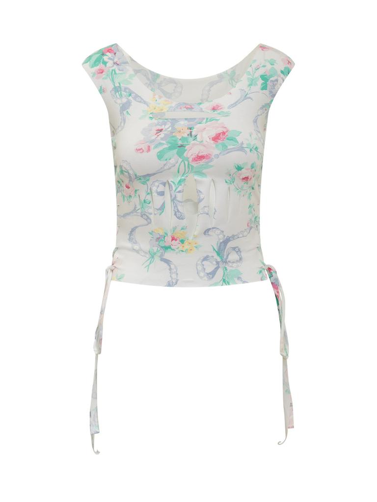 Collina Strada Collina Strada Lace-Up Floral Top