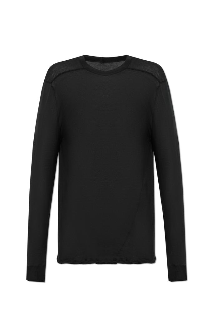 Rick Owens Semi-transparent black cotton T-shirt - T-Shirts