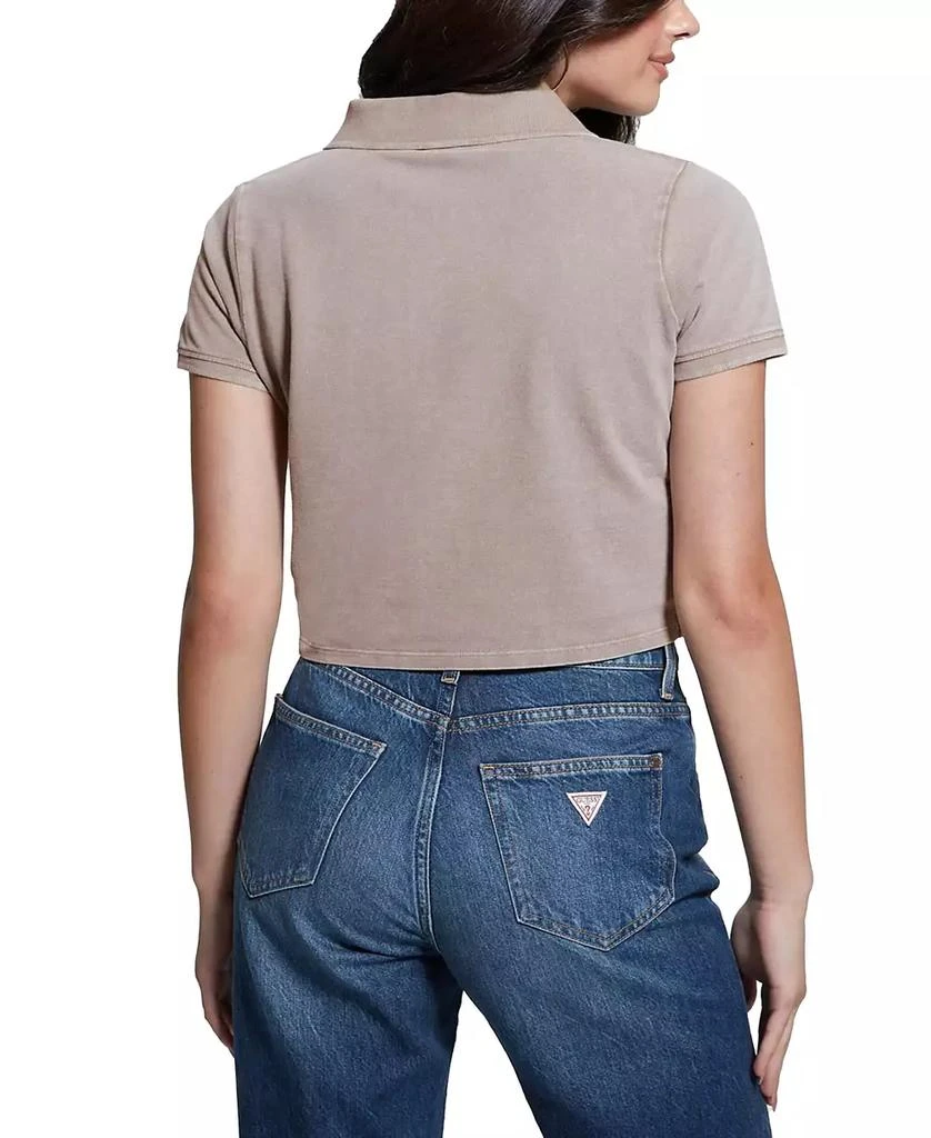 GUESS Women's Cora Cropped Piqué Polo 2