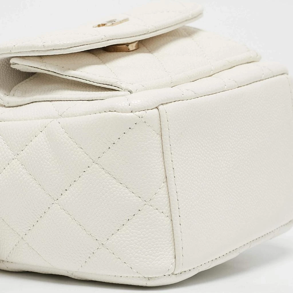 Chanel Chanel White Quilted Caviar Leather Mini CC Classic Backpack 13