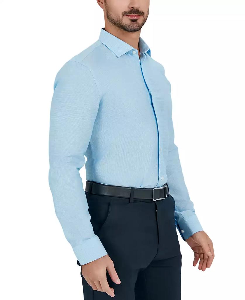 Tallia Men's Slim Flit Dobby Micro-Grid Button-Front Dress Shirt
