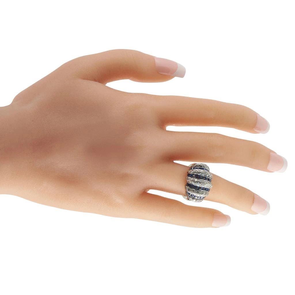 LB Exclusive Platinum 0.84ct Diamond and Sapphire Ring MF16-011626 3