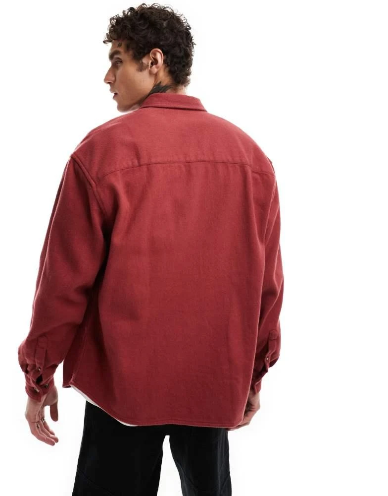 ASOS ASOS DESIGN overshirt in rust red 3