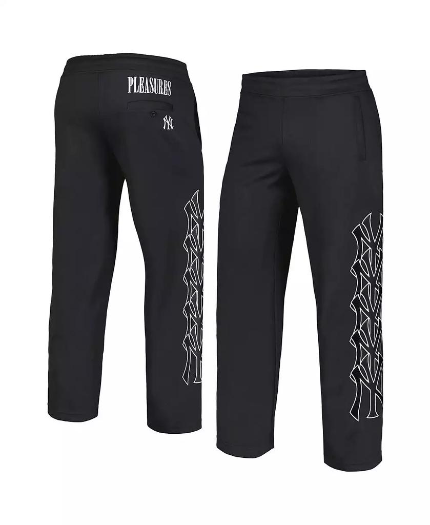 Pleasures Men's Black New York Yankees Pitcher Track Pants