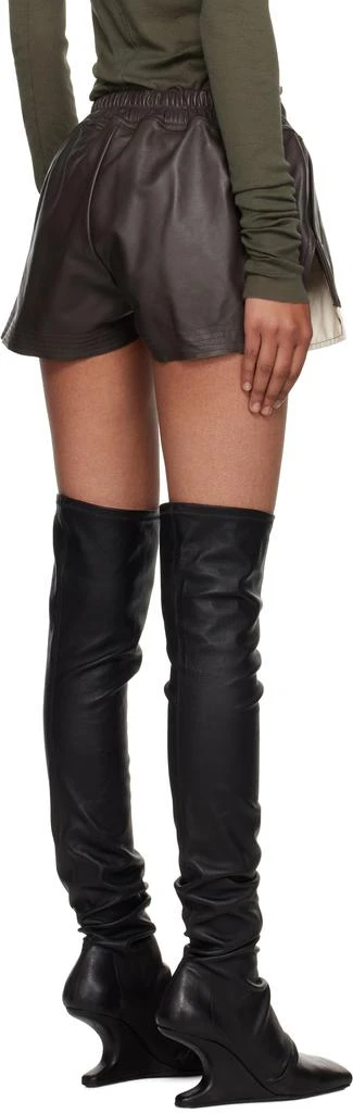 Rick Owens Gray Concordians Fog Boxer Leather Shorts 3