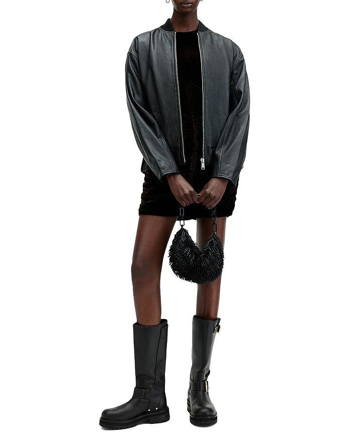 ALL SAINTS Yara Lea Leather Bomber Jacket 2