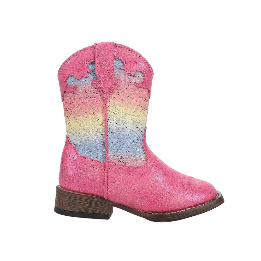 Roper Glitter Lace Square Toe Cowboy Boots (Toddler-Little Kid) 1