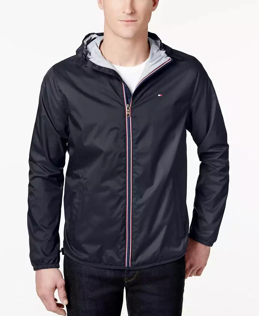 Tommy Hilfiger Men's Zip-Front Hooded Nylon Windbreaker