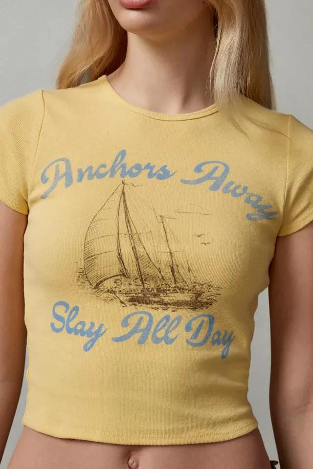BDG BDG Anchors Away Perfect Baby Tee 4