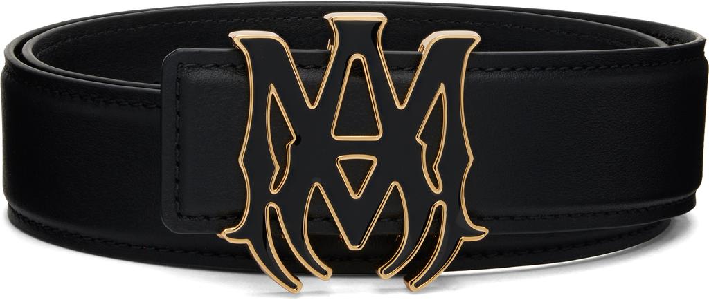 小物 amiri belt US UK AMIRI Core Logo Buckle Belt Black/Black/Gold-tone Men's - US