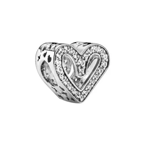 PANDORA Sparkling Freehand Heart Charm