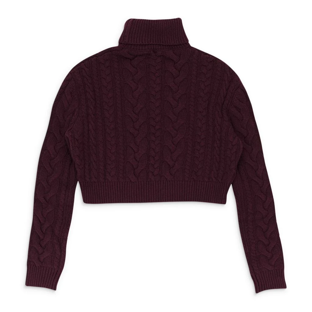 AMIRI CABLE KNIT BURGUNDY TURTLENECK SWEATER 2