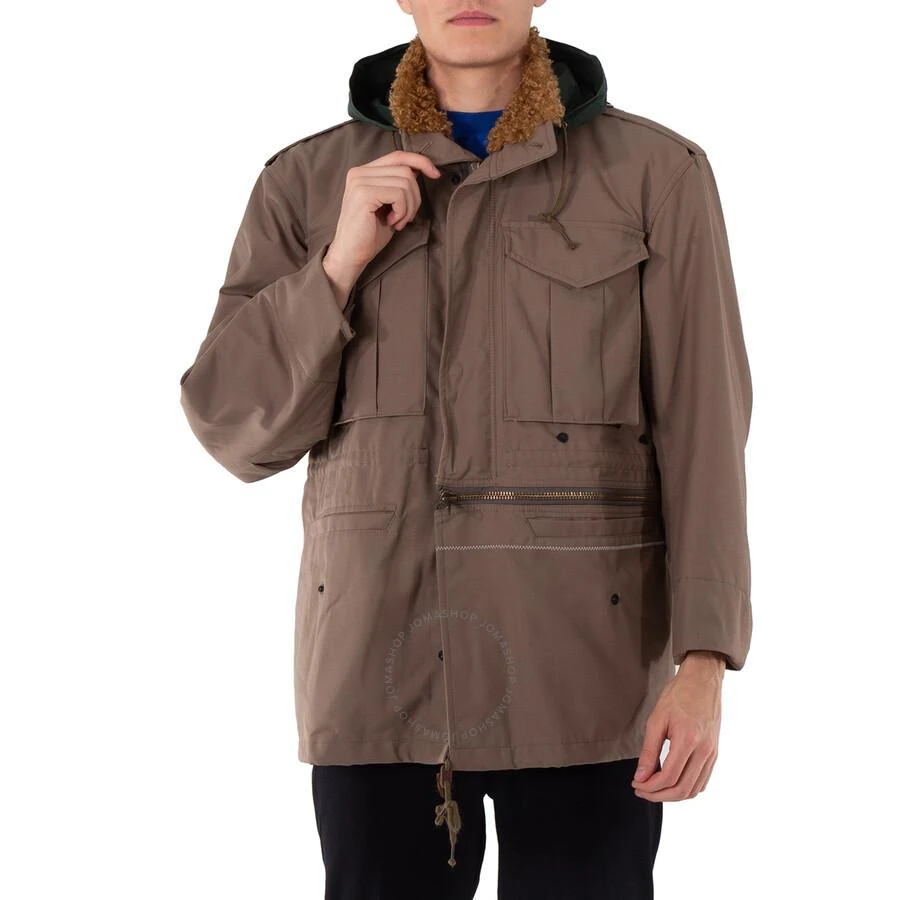 Kolor Kolor Men's Beige Shearling-Collar Drawstring Jacket, Brand Size 2 (Medium) 1