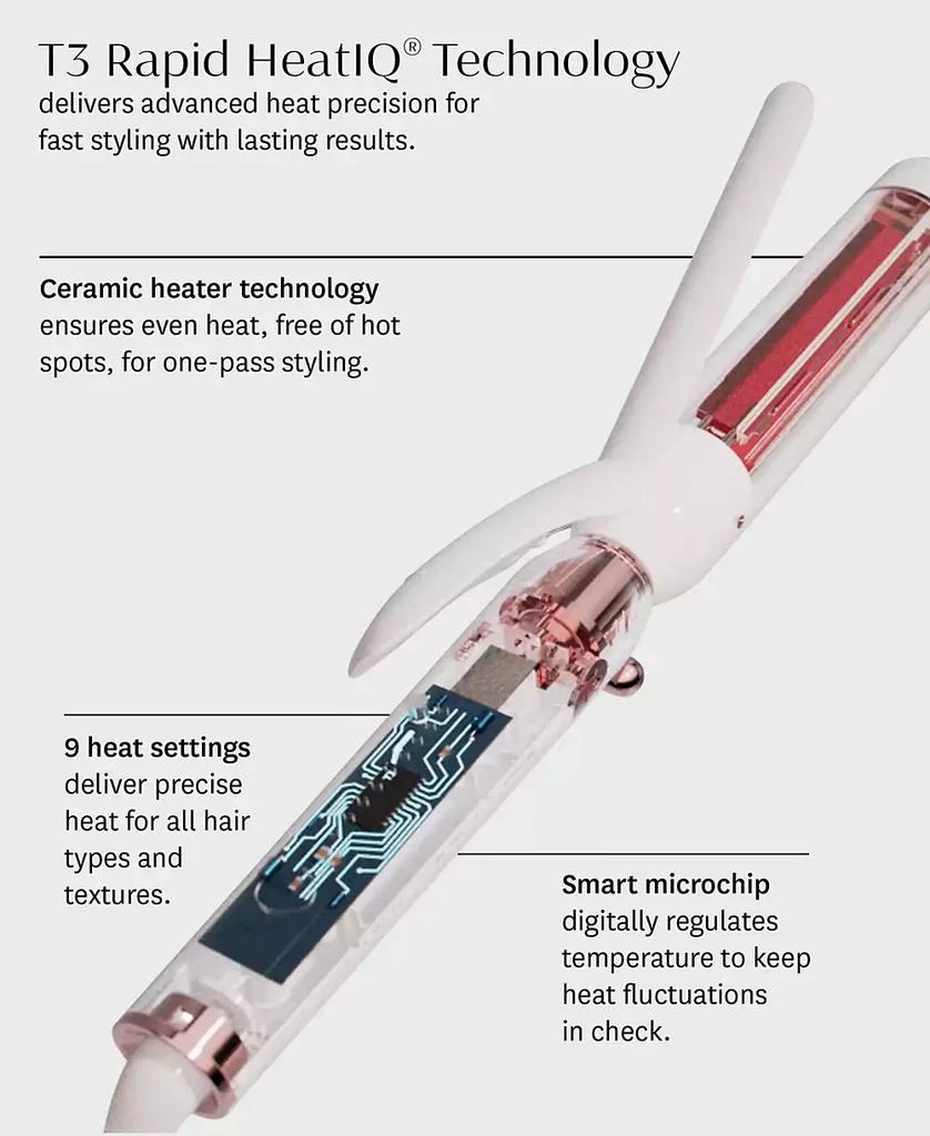 T3 Switch Kit Classic Trio Professional Interchangeable Curling Iron with 3 Ceramic ClipBarrels for Curling and Waving 7