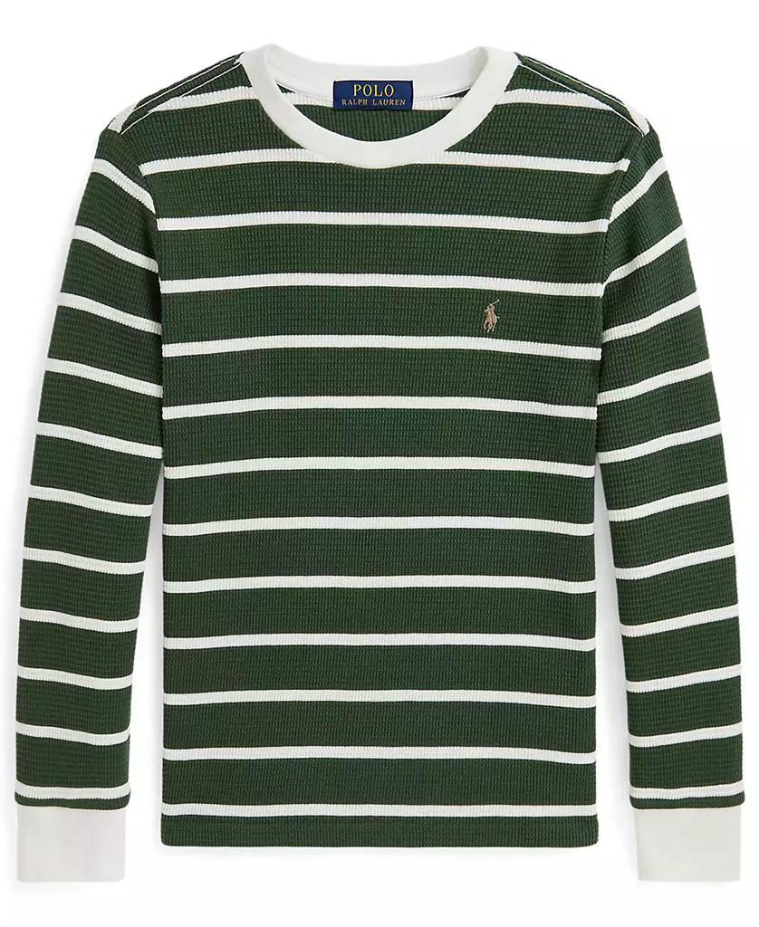 Ralph Lauren Boys 8-20 Striped Waffle Cotton Long-Sleeve T-Shirt