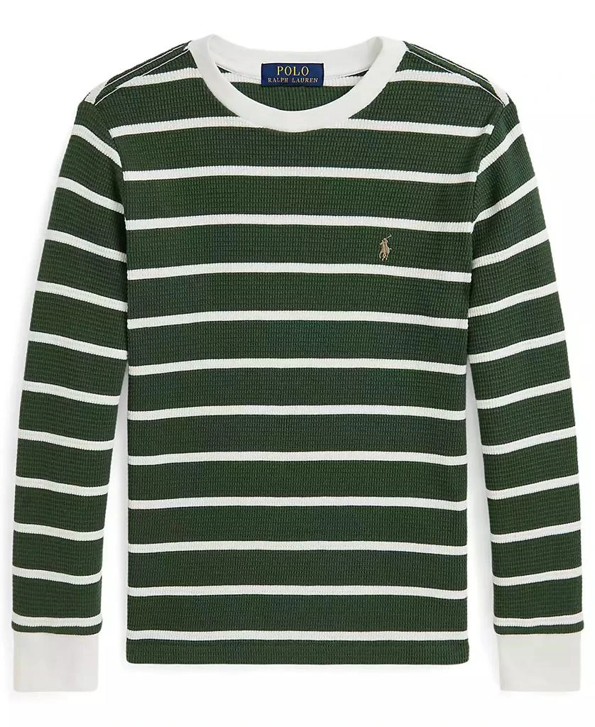 Ralph Lauren Boys 8-20 Striped Waffle Cotton Long-Sleeve T-Shirt 1