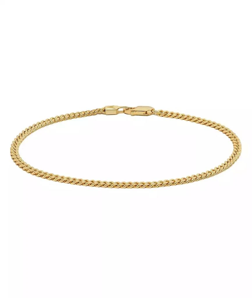 Vincero Men
s 3mm Curb Chain Bracelet in 14k Gold-Plated Sterling Silver 8"