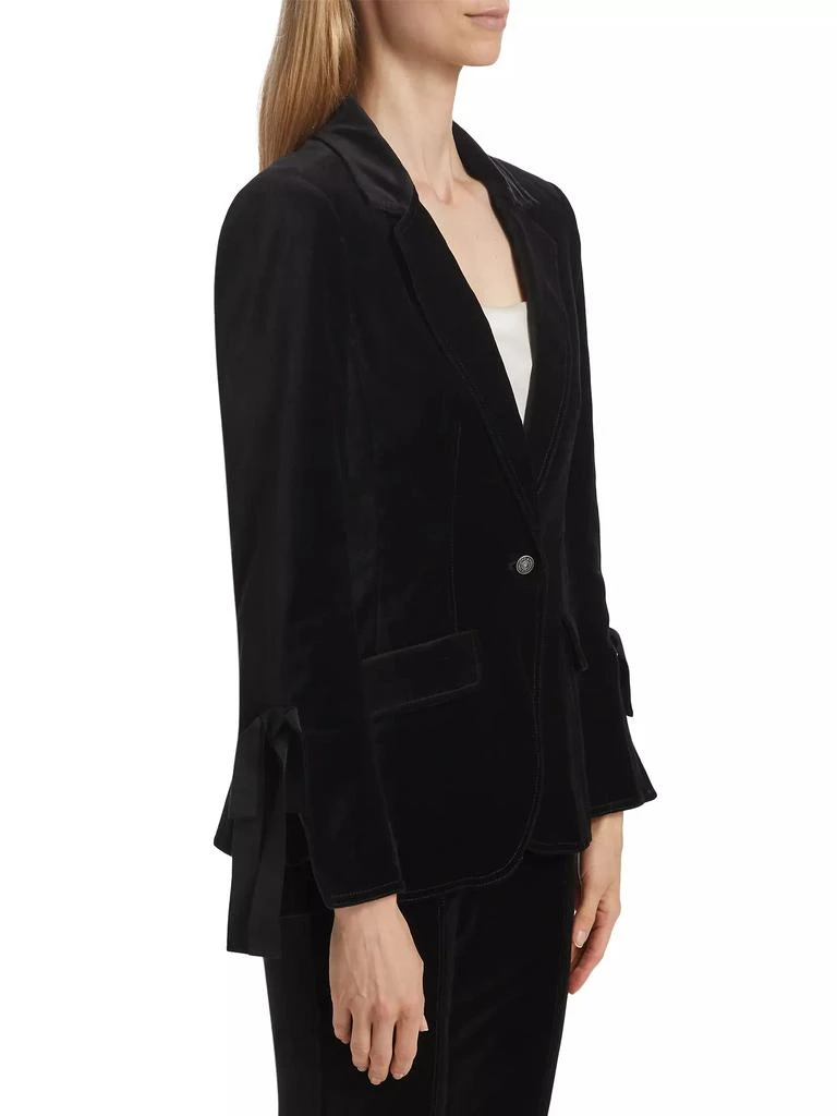 Cinq à Sept Lou Bow-Detailed Velvet Blazer 4