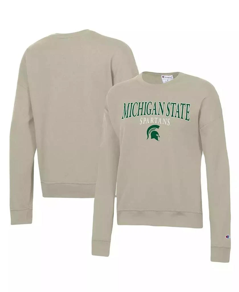 CHAMPION Women's Tan Michigan State Spartans Powerblend Pullover Sweatshirt 1