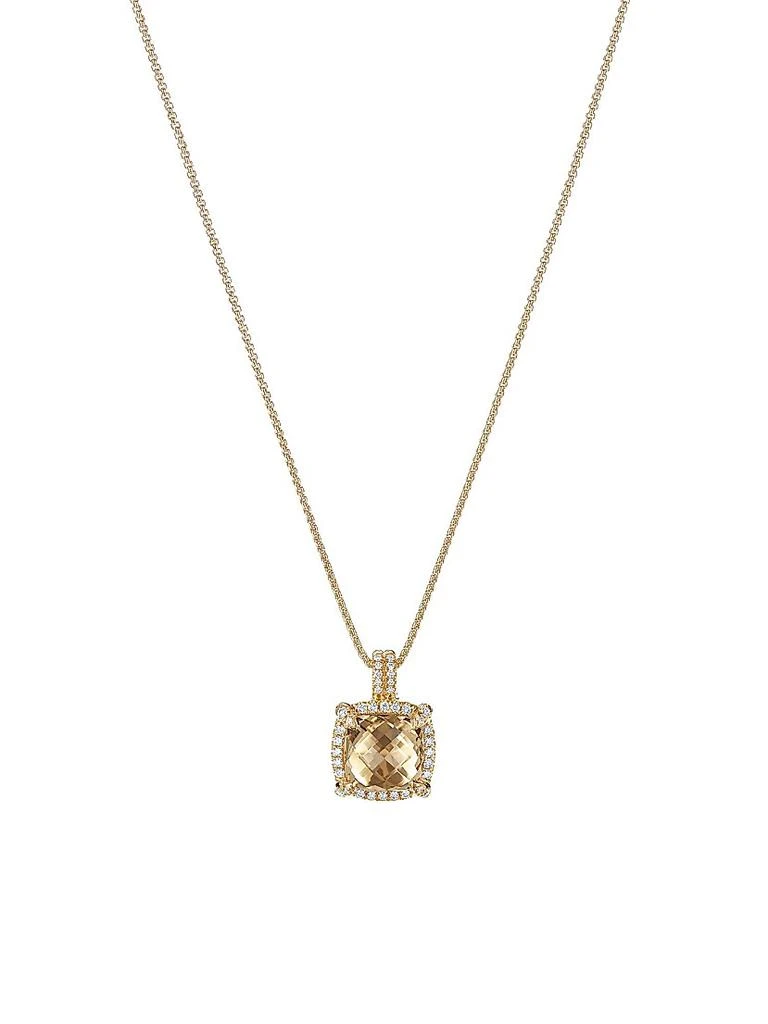 David Yurman Chatelaine Pavé Bezel Pendant Necklace in 18K Yellow Gold