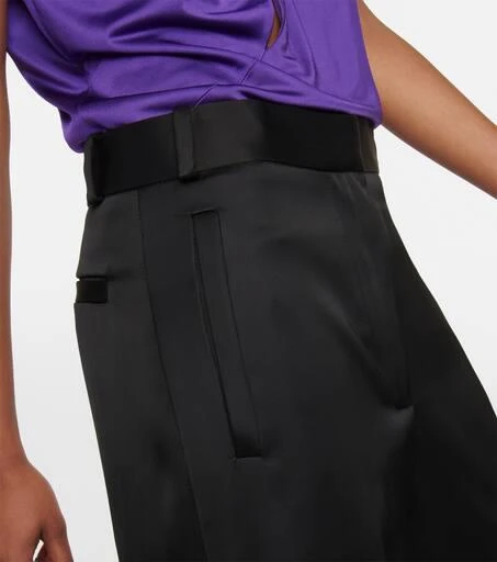 Versace High-rise wide-leg satin cargo pants 4