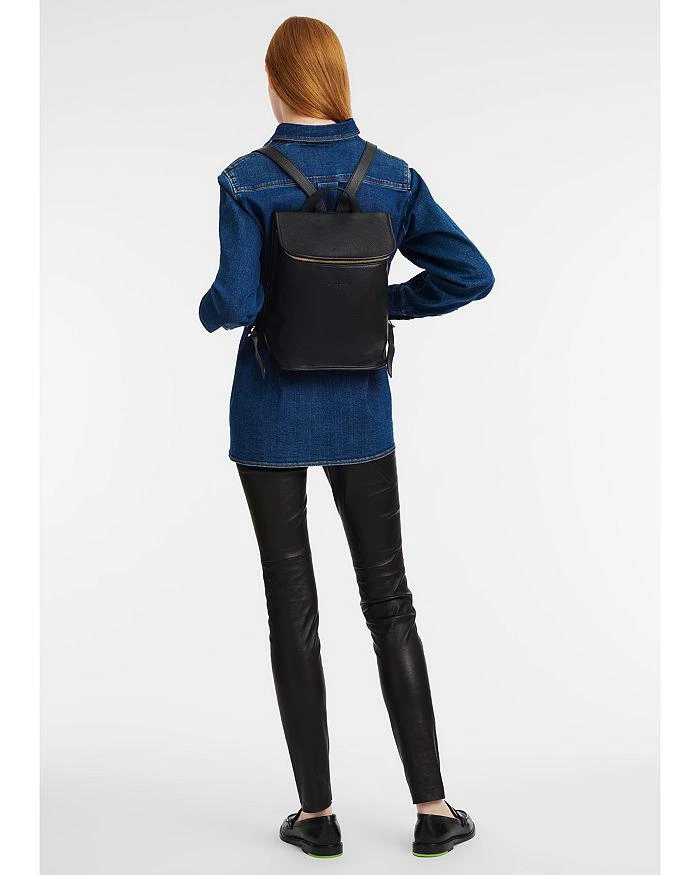 Longchamp Le Foulonné Top Zip Leather Backpack 2