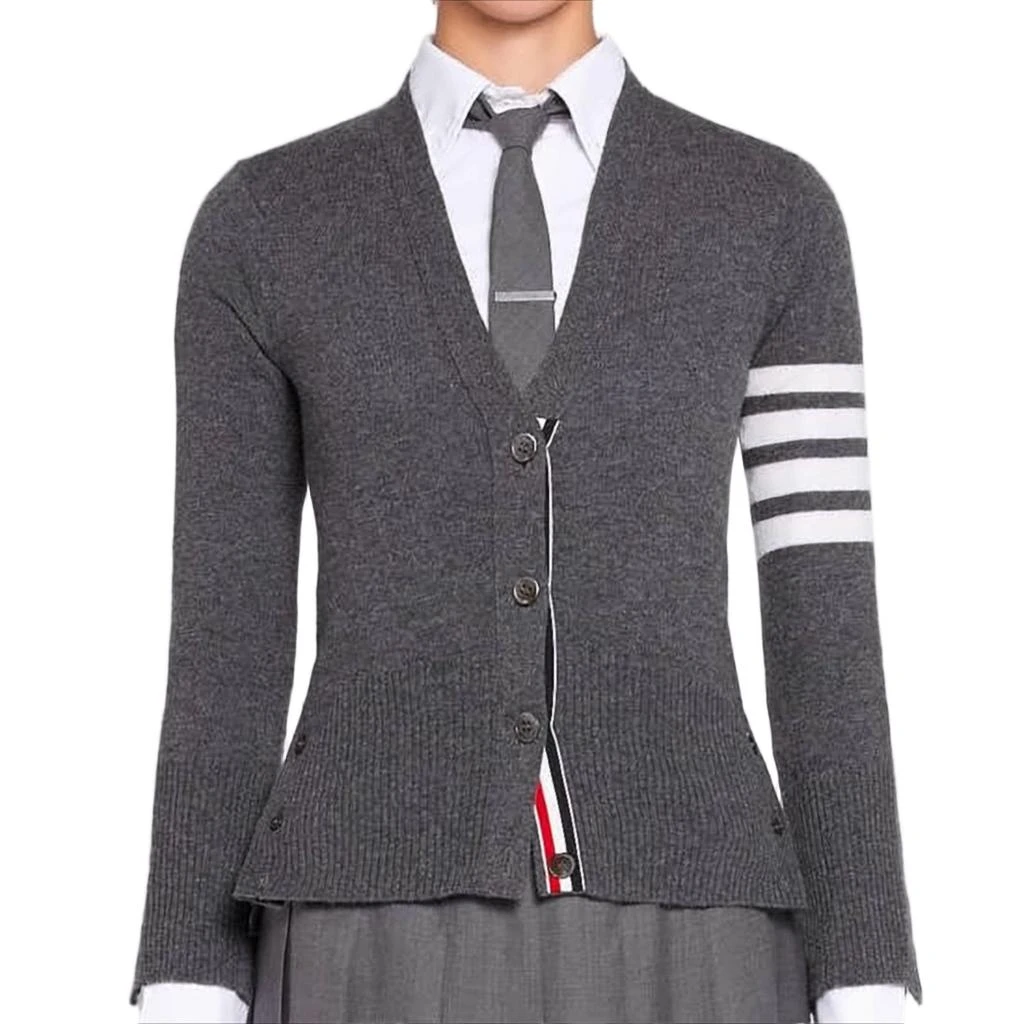 Thom Browne Cashmere Knit Cardigan with V-Neckline 2