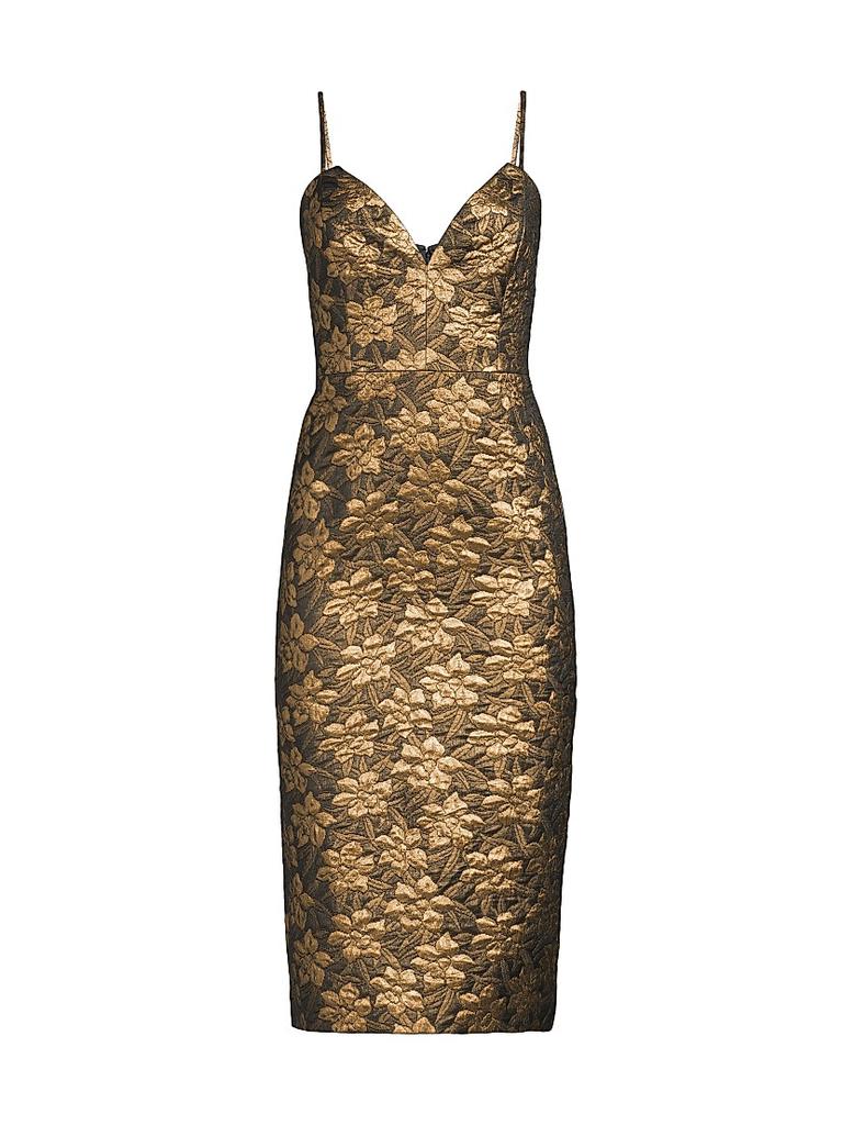 REBECCA VALLANCE Gloria sequined floral-appliqué gown