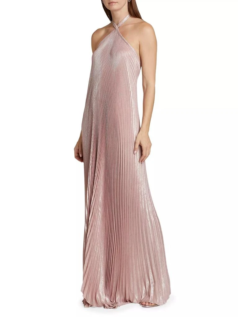 L'Idée Deesse Pleated Halter Maxi Dress 4