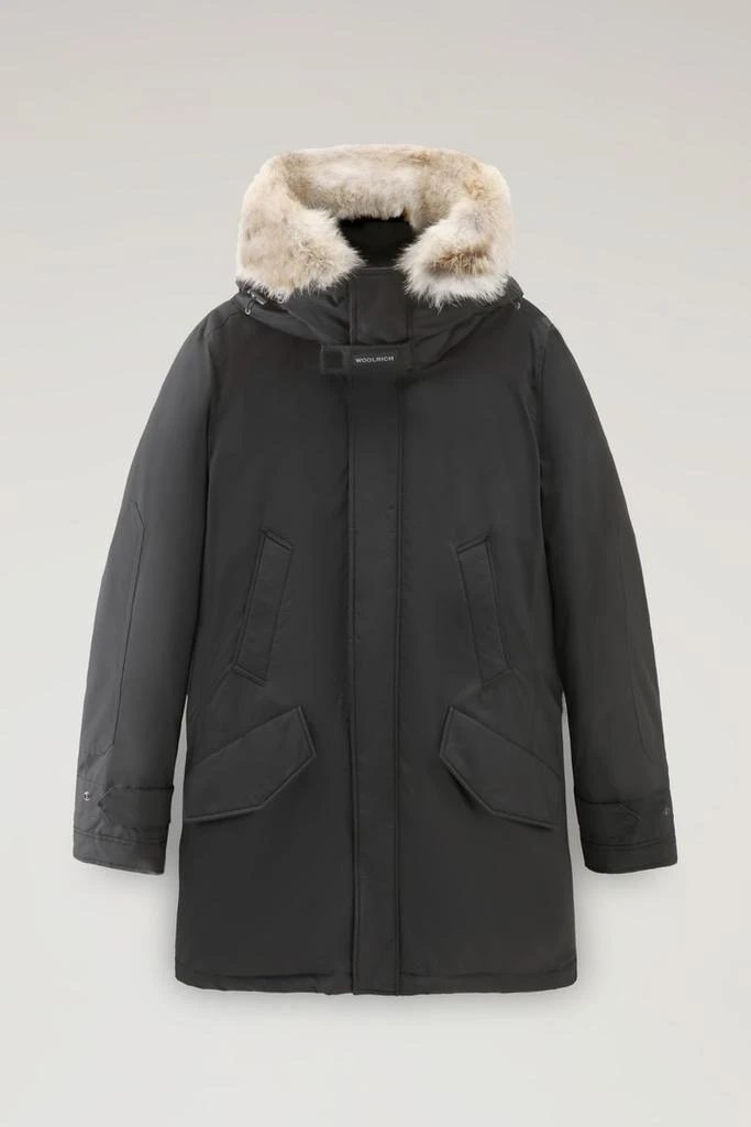 Woolrich Polar Parka in Ramar Cloth with High Collar and Fur Trim - Men - Green 1