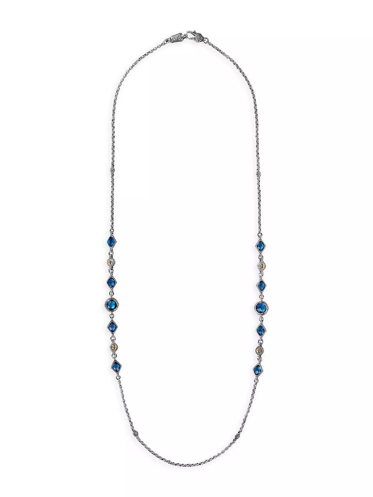 Konstantino Anthos Sterling Silver, 18K Gold & Blue Spinel Necklace