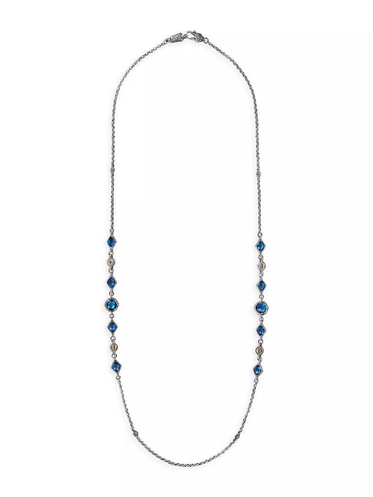 Konstantino Anthos Sterling Silver, 18K Gold & Blue Spinel Necklace 1