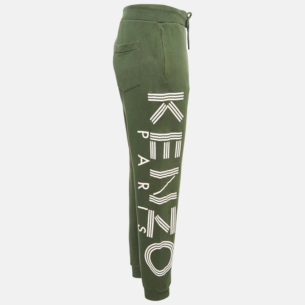 Kenzo Kenzo Green Cotton Knit Printed Track Pants M 2