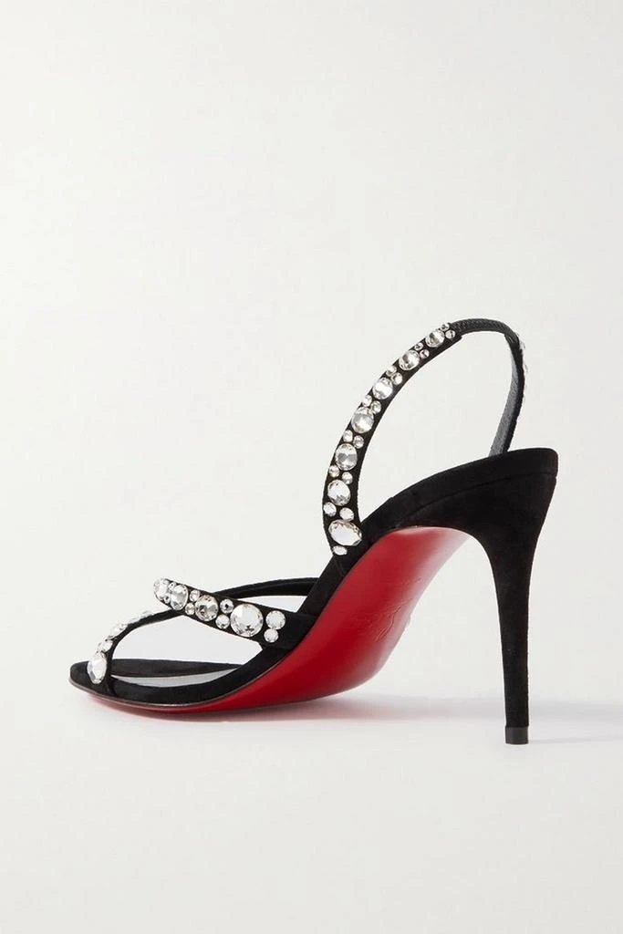 Christian Louboutin Emilie 100 crystal-embellished suede slingback sandals 3