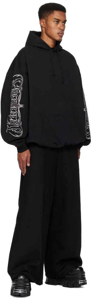 Vetements Black Metal Embroidered Oversized Hoodie 4
