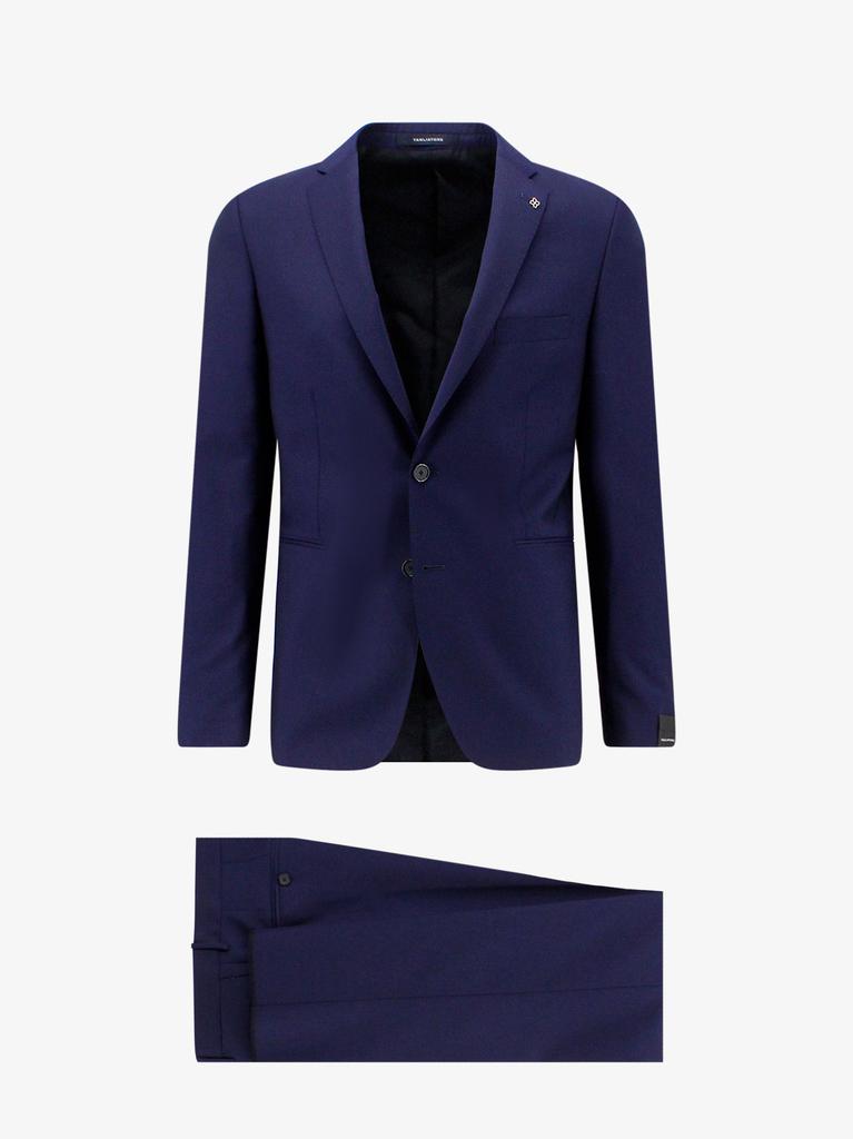 TAGLIATORE Virgin wool suit with removable iconic brooch