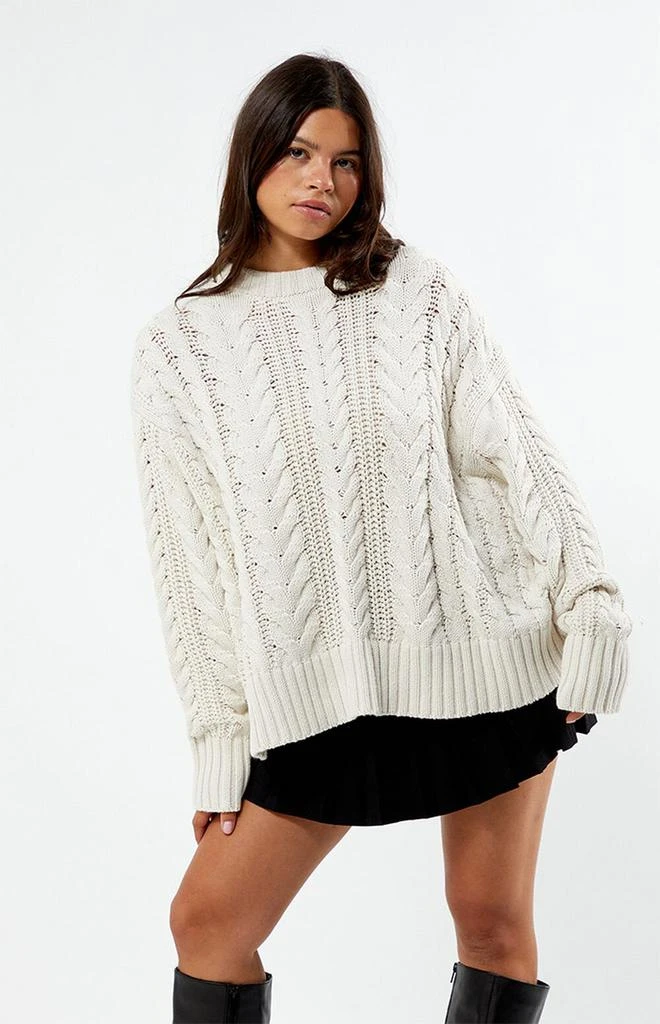 LA Hearts Rory Cable Knit Sweater 1