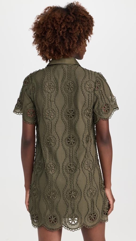 English Factory Scallop Embroidered Mini Dress