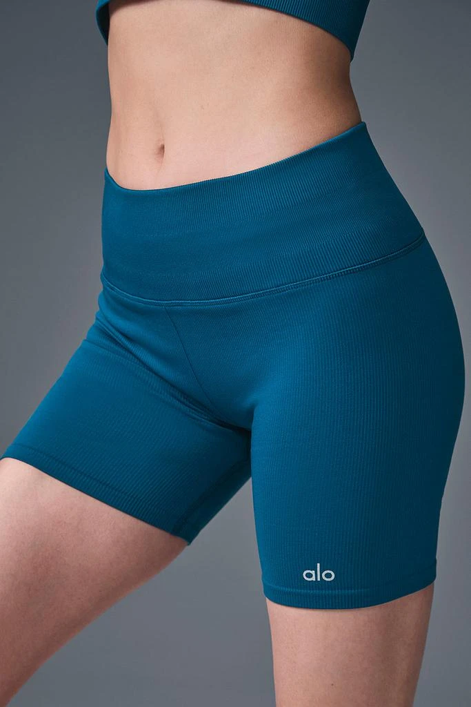 Alo 5" Seamless Ribbed Favorite Short - Eclipse Blue 3