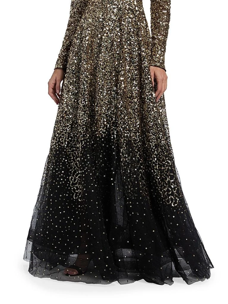 Atelier Prabal Gurung Ina Sequin-Embroidered Long-Sleeve Gown 6